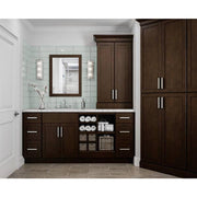 Shaker 36 in. W x 24 in. D x 34.5 in. H Assembled Base Kitchen Cabinet in Java with Ball-Bearing Drawer Glides