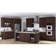 Shaker 36 in. W x 24 in. D x 34.5 in. H Assembled Base Kitchen Cabinet in Java with Ball-Bearing Drawer Glides