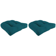 19 in. L x 19 in. W x 4 in. T Tufted Outdoor Wicker Seat Cushion in Canvas Teal (2-Pack)