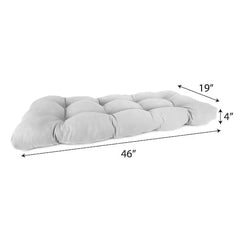19 in. L x 46 in. W x 4 in. T Rectangular Outdoor Wicker Bench Cushion in Canvas Teal