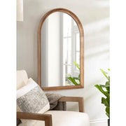 Hatherleig 24.00 in. W x 36.00 in. H Rustic Brown Arch Transitional Framed Decorative Wall Mirror
