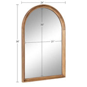 Hatherleig 24.00 in. W x 36.00 in. H Rustic Brown Arch Transitional Framed Decorative Wall Mirror