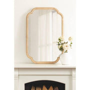 Glenby Natural 24 in. W x 36 in. H Traditional Scalloped Wood Wall Mirror