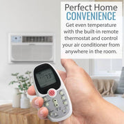 8,000 BTU 115V Through-The-Wall AC 4,200 BTU Supplemental Heat Remote Sleep Mode 24H Timer for Rooms up to 350 Sq. Ft.