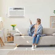 10,000 BTU 230V Through-the-Wall Air Conditioner Cools 450 Sq. Ft. with Heater in White
