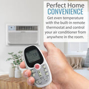 10,000 BTU 230V Through-the-Wall Air Conditioner Cools 450 Sq. Ft. with Heater in White