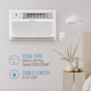 10,000 BTU 230V Through-the-Wall Air Conditioner Cools 450 Sq. Ft. with Heater in White