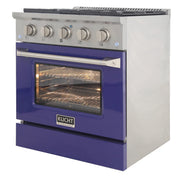 Kucht 30" Gas Range in Stainless Steel with Blue Oven Door, KNG301-B