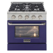 Kucht 30" Gas Range in Stainless Steel with Blue Oven Door, KNG301-B
