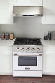 Kucht 30" Gas Range in Stainless Steel with White Oven Door, KNG301-W