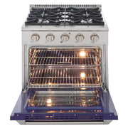 Kucht 30" Propane Range, Stainless Steel, Blue Oven Door, KNG301/LP-B
