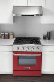 Kucht 30" Propane Range, Stainless Steel, Red Oven Door, KNG301/LP-R