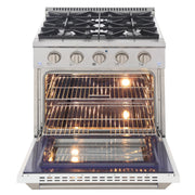 Kucht 30" Propane Range, Stainless Steel White Oven Door, KNG301/LP-W
