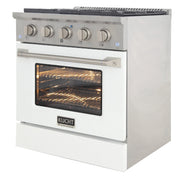 Kucht 30" Propane Range, Stainless Steel White Oven Door, KNG301/LP-W