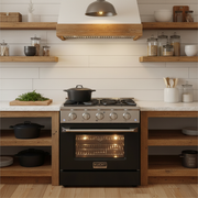 Kucht 30" Propane Range, Stainless Steel,Black Oven Door, KNG301/LP-K
