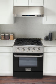 Kucht 30" Propane Range, Stainless Steel,Black Oven Door, KNG301/LP-K