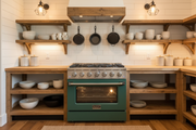 Kucht 36" Gas Range, Stainless Steel with Green Oven Door, KNG361-G