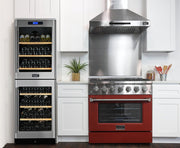 Kucht 36" Gas Range, Stainless Steel with Red Oven Door, KNG361-R