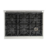 Kucht 36" Gas Range, Stainless Steel with Silver Oven Door, KNG361-S