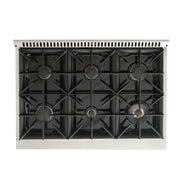 Kucht 36" Gas Range, Stainless Steel with White Oven Door, KNG361-W