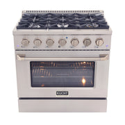 Kucht 36" Propane Range in Stainless Steel, Silver Door, KNG361/LP-S