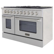 Kucht 48" Gas Range in Stainless Steel, Silver Oven Doors, KNG481-S