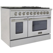 Kucht 48" Gas Range in Stainless Steel, Silver Oven Doors, KNG481-S