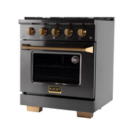 Kucht Gemstone Professional 30 in. 4.2 cu. ft. Propane Gas Range with Sealed Burners and Convection Oven in Titanium Stainless Steel KEG303/LP