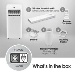 6,000 BTU (8,765 BTU ASHRAE) 115-Volt Portable Air Conditioner Cools 250 Sq. Ft. with Dehumidifier and LCD Remote