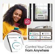 12,000 BTU 115V Window Air Conditioner Cools 550 sq. ft. with Wi-Fi, Remote, Dehumidifier and in White