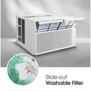 12,000 BTU 115V Window Air Conditioner Cools 550 sq. ft. with Wi-Fi, Remote, Dehumidifier and in White