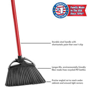 11 in. High Power Indoor/Outdoor Angle Broom with Steel Handle (6-Pack)