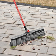 24 in. High Power Rough Sweep Push Broom Set Clamp-Style with Steel Handle