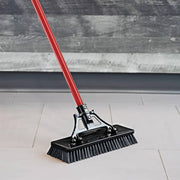 13.5 in. High Power Extra-Large Heavy-Duty Floor Scrub Brush with Swiveling Head and Steel Handle