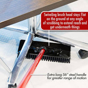 13.5 in. High Power Extra-Large Heavy-Duty Floor Scrub Brush with Swiveling Head and Steel Handle