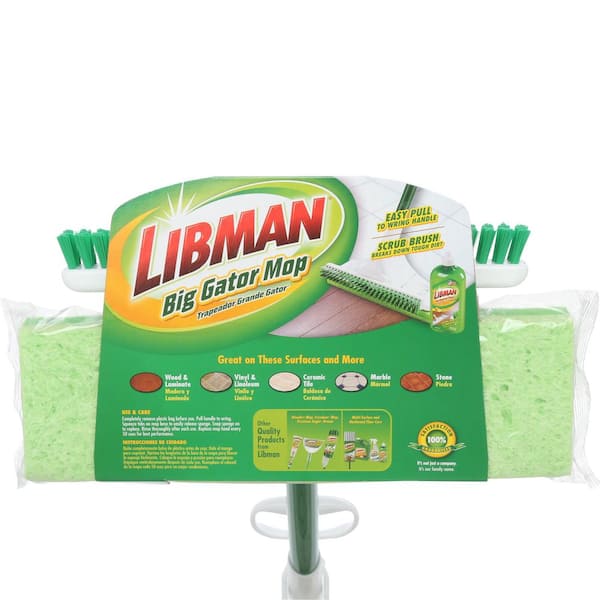 Big Gator Sponge Flat Mop with Scrub Brush - Thumbnail 3