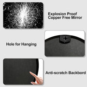24 in. W x 24 in. H Black Vanity Round Wall Mirror Aluminum Alloy Frame Bathroom Mirror