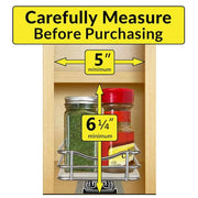4-1/4 in. Wide Silver Chrome Slide Out Spice Rack Pull Out Cabinet Organizer