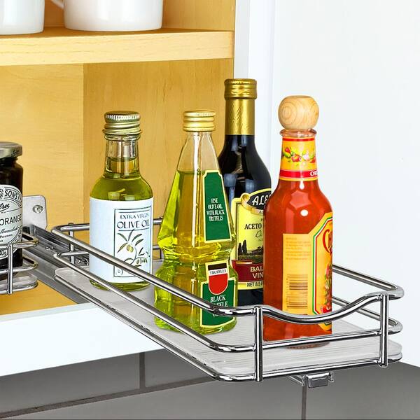 4-1/4 in. Wide Silver Chrome Slide Out Spice Rack - Thumbnail 4