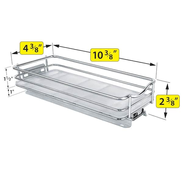 4-1/4 in. Wide Silver Chrome Slide Out Spice Rack - Thumbnail 5
