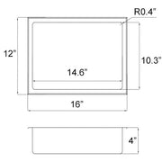 16 in. W x 12 in. H x 4 in. D 18-Gauge Stainless Steel Bathroom Shower Wall Niche in Matte Black