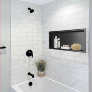 24 in. W x 12 in. H x 4 in. D 18-Gauge Bathroom Shower Niche in Matte Black