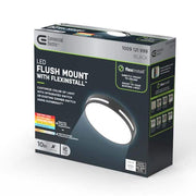 Flexinstall 10 in. Matte Black Cut Out Integrated LED Recessed Ceiling Light with 5CCT Plus DuoBright
