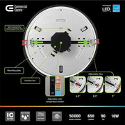 Flexinstall 10 in. Matte Black Cut Out Integrated LED Recessed Ceiling Light with 5CCT Plus DuoBright