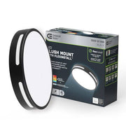 Flexinstall 10 in. Matte Black Cut Out Integrated LED Recessed Ceiling Light with 5CCT Plus DuoBright