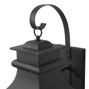 Rainbrook 18 in. 2-Light Matte Black Outdoor Wall Light Fixture Sconce with Seeded Glass