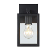 Martin 10 in. Black Outdoor Hardwired Wall Lantern Sconce with Clear Glass Shade and No Bulbs Included (2-Pack）