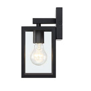 Martin 10 in. Black Outdoor Hardwired Wall Lantern Sconce with Clear Glass Shade and No Bulbs Included (2-Pack）