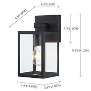 Martin 10 in. Black Outdoor Hardwired Wall Lantern Sconce with Clear Glass Shade and No Bulbs Included (2-Pack）