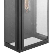 Landstone 1-Light 17 in. Matte Black Outdoor Wall Lantern with Clear Glass